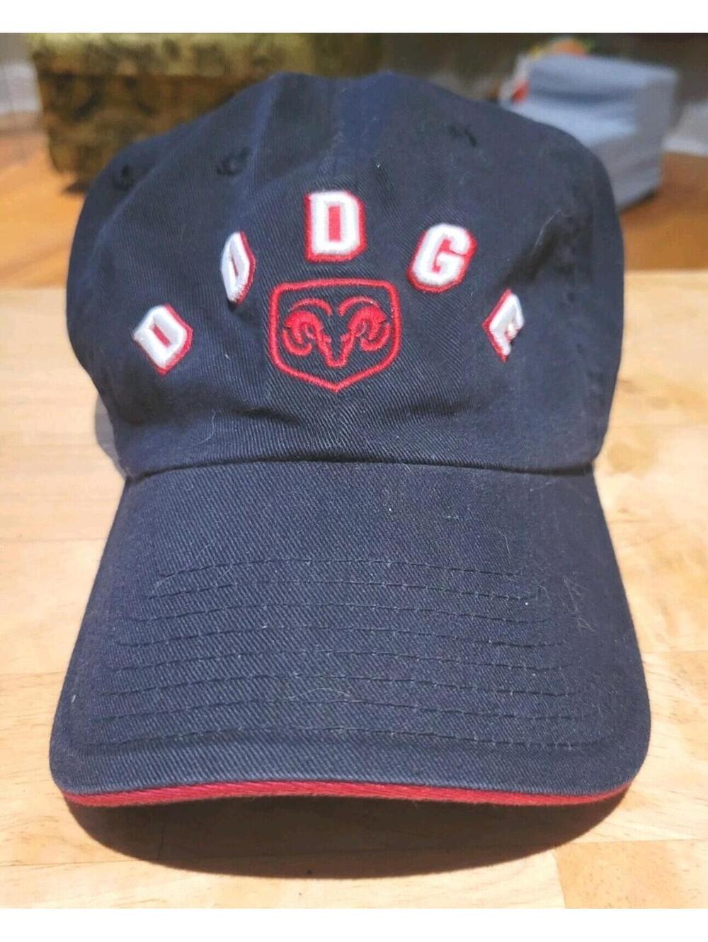 Dodge Motorsports Racing Hat Black Red Adjustable Trucker Cap Strapback Ram